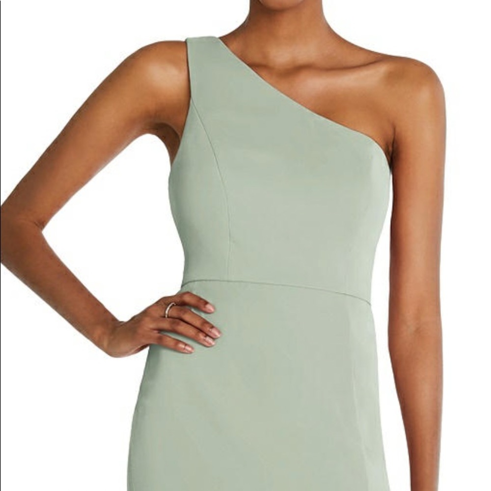 Dessy One Shoulder Chiffon Trumpet Bridesmaid Dress